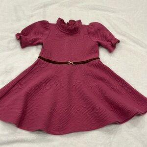 Quilted Jacquard Puff Sleeve Dress in 4T